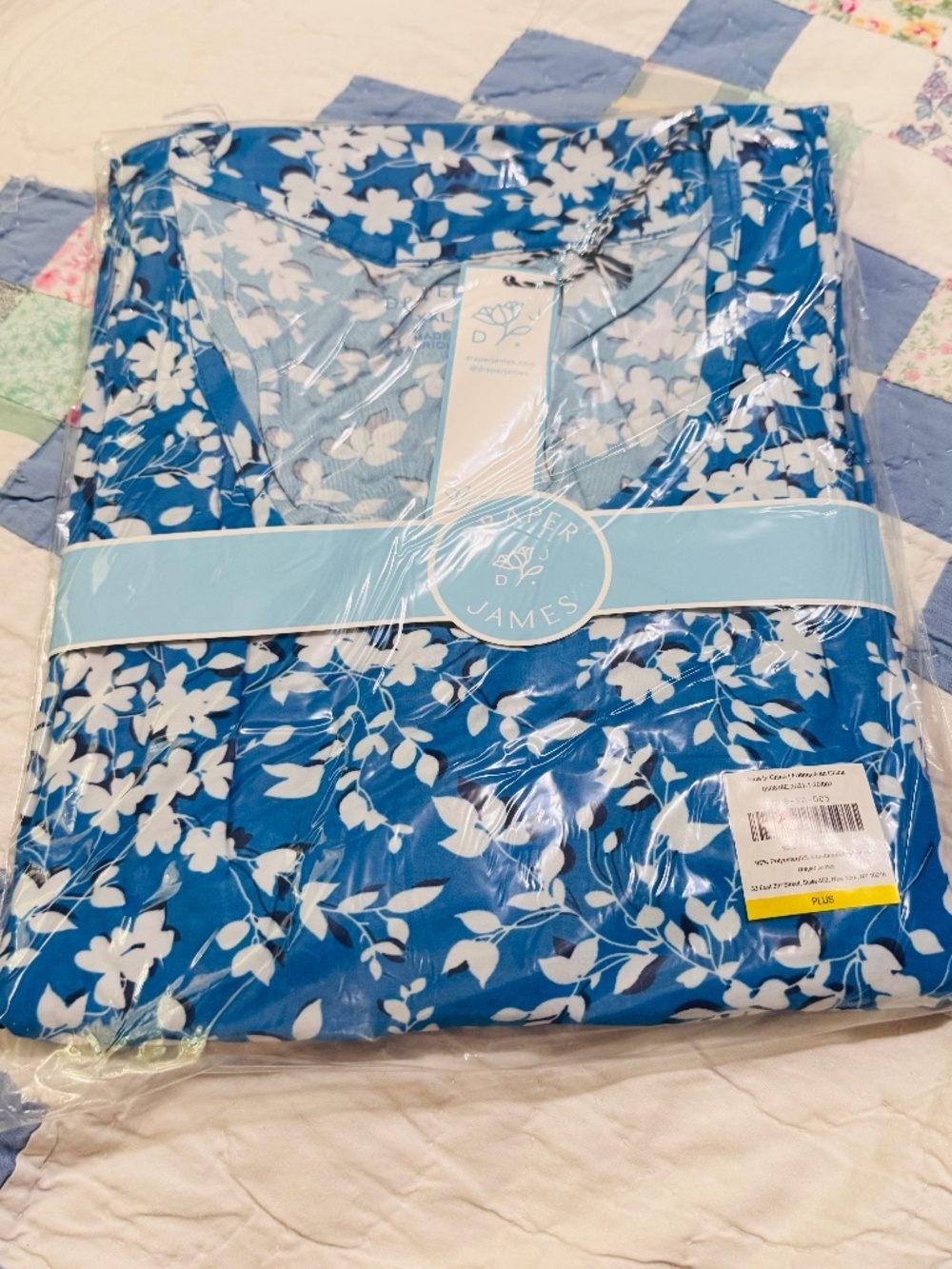 Brand New! Draper James Blue and White Floral ruffle nightie XXL/XXXL - Picture 3 of 6